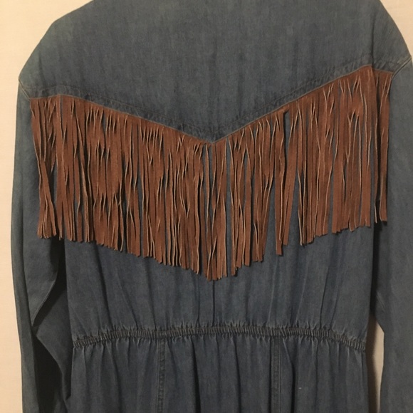 Leather and Denim Dress Size 8 - Picture 6 of 12